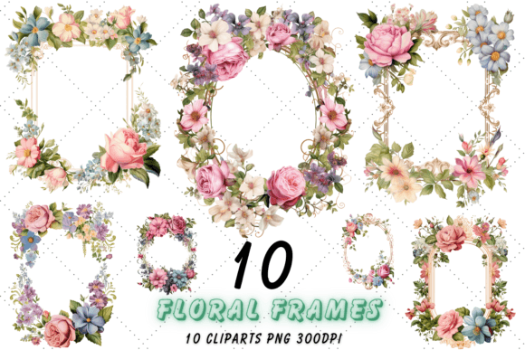 Download Pastel Floral Frames Sublimation Clipart - Frames Collection