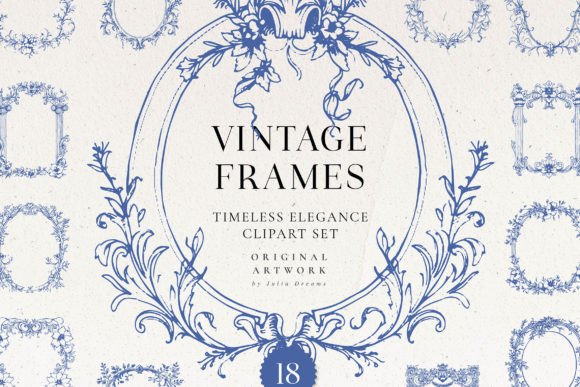 Download Vintage Vector Frames SVG Clipart Set - Frames Collection