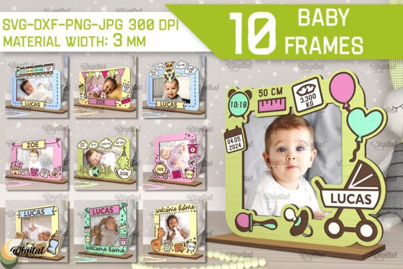 Download Baby Photo Frames Laser Cut Bundle - Frames Collection