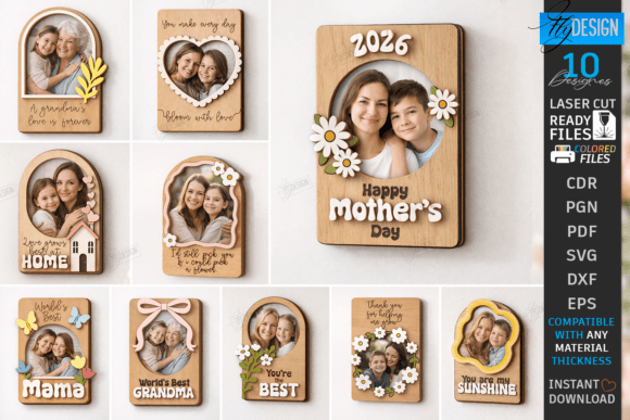 Download Mother's Day Mini Photo Frames Laser Cut - Frames Collection