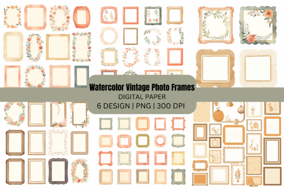 Download Watercolor Vintage Photo Frames - Frames Collection