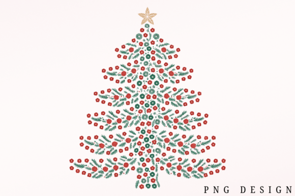 Download Floral Christmas Tree PNG Design - Christmas Collection