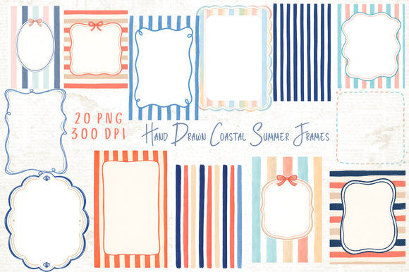 Download Hand Drawn Coastal Summer Frames PNG - Frames Collection