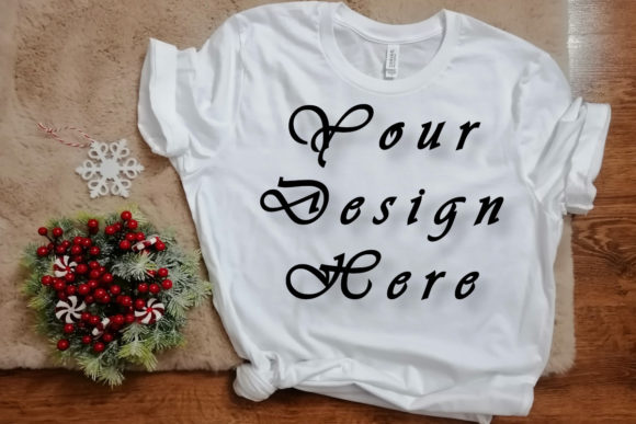 Download Mockups Christmas White T-shirt Picture - Christmas Collection