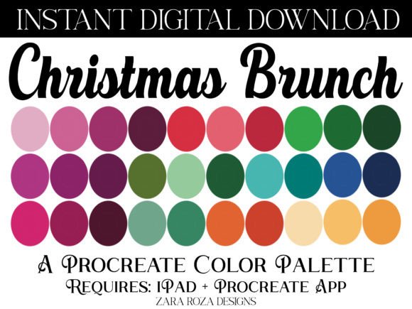 Download Christmas Brunch Procreate Color Palette - Christmas Collection