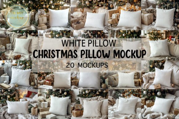 Download Pillow Mockups, Christmas Pillow Bundle - Christmas Collection