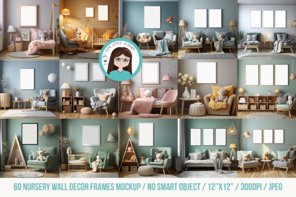 Download 60 Wall Art Frames Nursery Mockup - Frames Collection