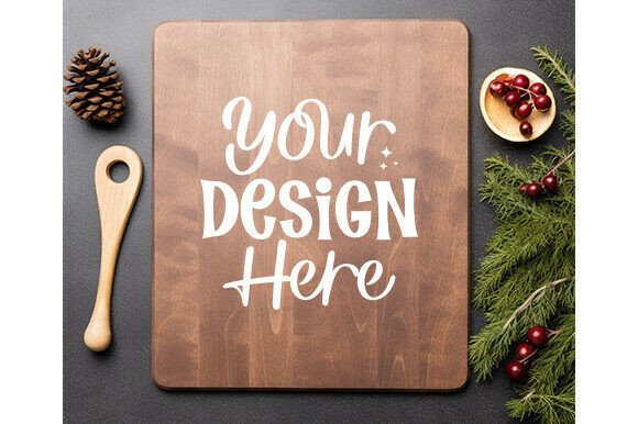 Download Christmas Kitchen Cutting Board Mockup - Christmas Collection