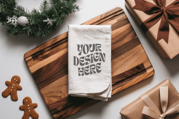 Download Christmas Kitchen Towel Mockup 2 - Christmas Collection