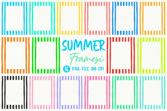 Download Summer Preppy Background Frames Bundle - Frames Collection