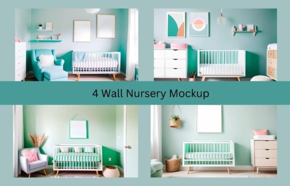 Download 4 Wall Art Frames Nursery Mockup - Frames Collection