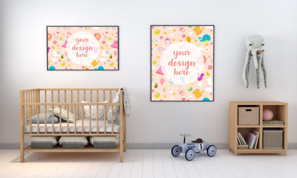 Download A 3D Kids Bedroom Empty Frames - Frames Collection