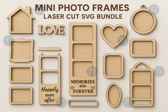 Download Mini Photo Frames Laser Cut SVG Bundle - Frames Collection