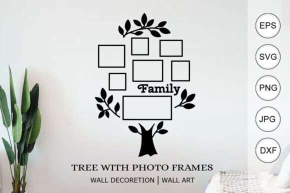 Download Family Tree with Photo Frames Svg / Wall - Frames Collection